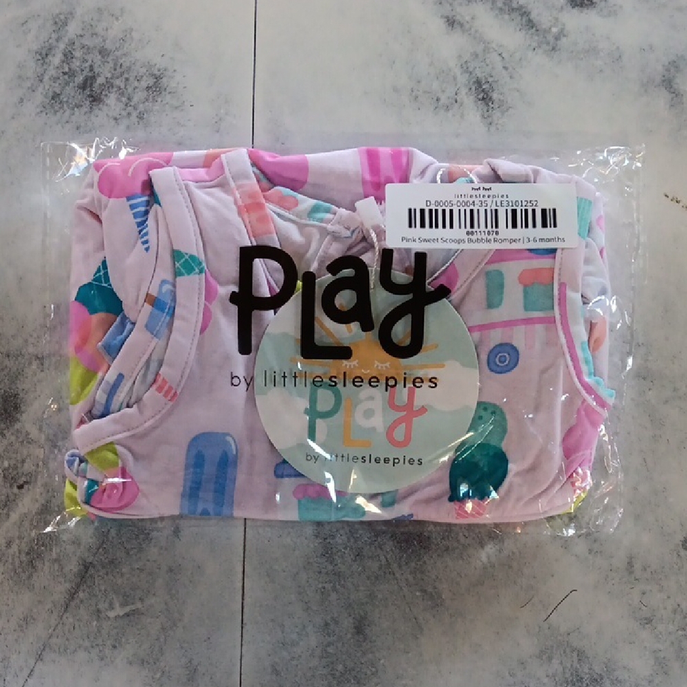 Little Sleepies Pink Sweet Scoops Bubble Romper 3/6 Months